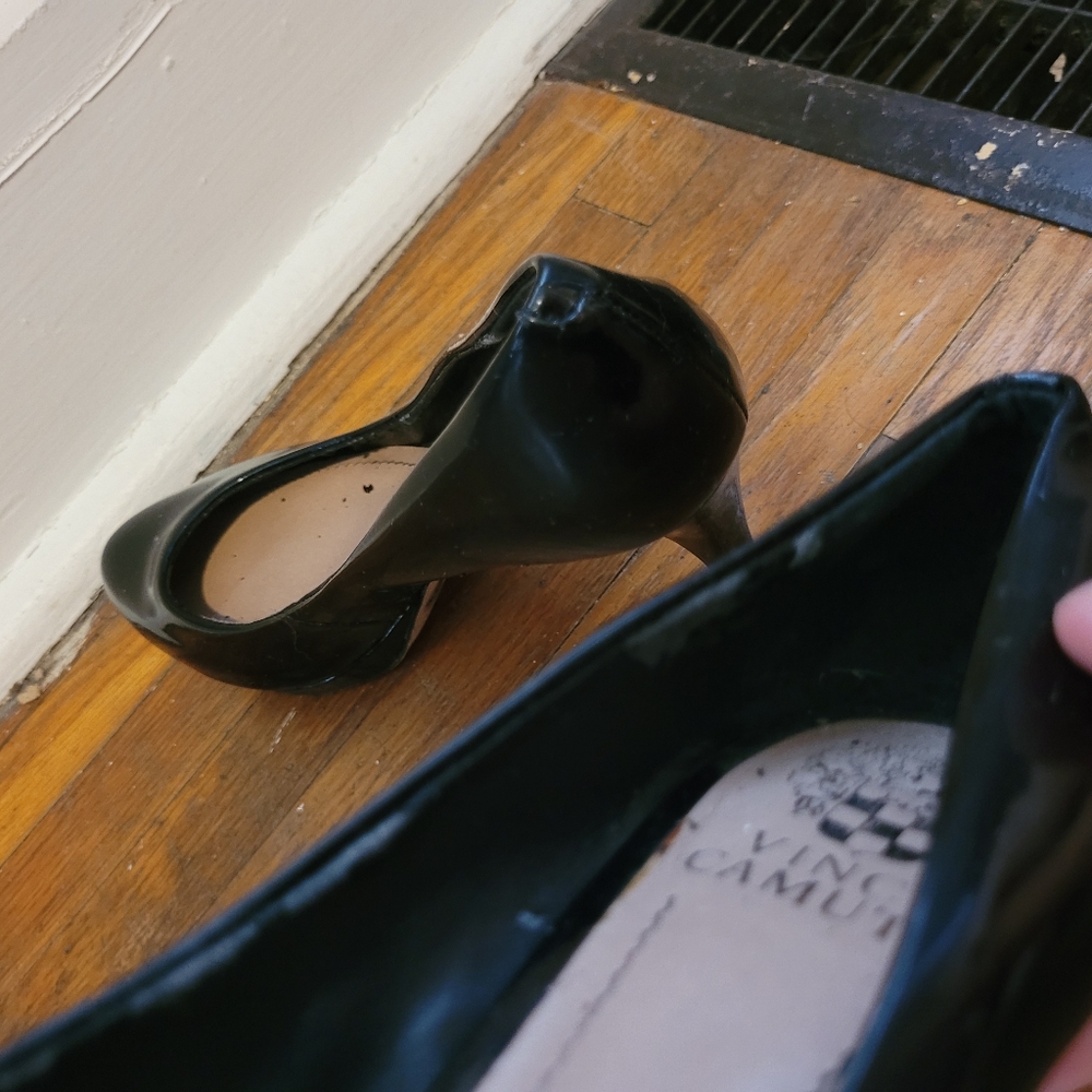 Vince Camuto Pump Women's Black Patent Leather Slip On Stiletto Heels - Picture 7 of 13